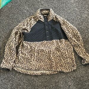 Maurices Animal Print Fleece with Black Detail